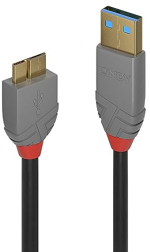 Lindy Cavo USB 3.0 Tipo A a Micro-B Anthra Line, 1m, Nero