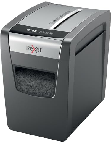 Rexel Momentum X312-SL Slimline Cross Cut Aktenvernichter, 13-12 Blatt (70-80 g/m²), 23 Liter Mülleimer, Schwarz, 2104574