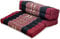 livasia Meditationskissen faltbar klappbar - 72x50x12cm - Zafukissen Zabuton für Yoga und Meditation, Meditationssitz mit Kapok, Sitzkissen Schneidersitz zum Klappen, handgefertigt (Rot/Elefanten)