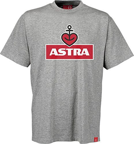 ASTRA Herren T-Shirt grau, Herren-Bekleidung, Baumwoll-Shirt mit auffälligem Frontprint, lässige Mode für Männer, (S)