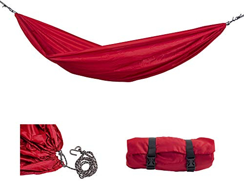 AMAZONAS Ultra-Light Hängemattenset Travel Set Mars große Leichthängematte inkl. Seil und Haken 450 g 275 x 140 cm Packmaß 21,5 x 7,5 cm bis 120 kg