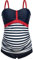 Herzmutter Tankini de Grossesse - Maillot de Bain de Maternité - Tankini de Maternité - Maillot de Bain pour Femmes Enceintes - Protection UV - 2 Pièces - 7000 (L, Bleu-Blanc)