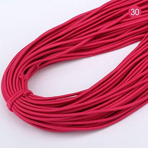 Cuerda elástica redonda de 2 mm de grosor, banda de goma gruesa, para hacer proyectos al aire libre, tienda de campaña, kayak, barco, costura, ropa, accesorios de 43 metros 2 mm Color 30