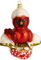 Christbaumschmuck Glas 12cm - Vogel Figur zum Aufhängen - mundgeblasen & handbemalt - Weihnachtsbaum Anhänger für Weihnachten - Christbaumanhänger & Weihnachtsbaumschmuck - Rot