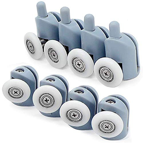 Polea para Mampara de Ducha,8 Rodamientos para Raíles de Mampara de Ducha,para Mampara de Ducha Individual Piezas de Repuesto para Baño