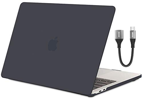 TECOOL Hülle Kompatibel mit MacBook Pro 13 Zoll 2016-2022 (M2 M1 A2338/A2289/A2251/A2159/A1989/A1706/A1708), Ultradünne Schutzhülle Hartschale Case, Grau-Schwarz