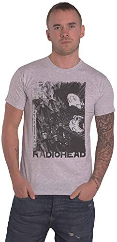 Radiohead T Shirt Scribble Band Logo Official Mens Grey L