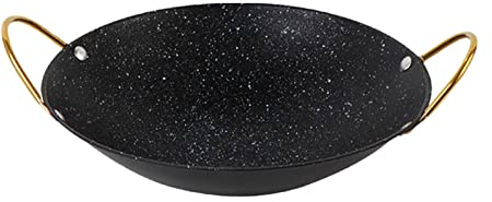 BAILR Antióxido Wok Sarten, Ergonómico y Antiadherente Wok Sartenes, Wok Chino Multifunción para Estufas Eléctricas, De Inducción O De Gas (A 9 Inch)