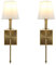 Appliques murales à piles,lot de 2 luminaires muraux à intensité variable,à piles avec télécommande-applique non câblée-facile à installer-pour lampe de lecture de chevet de ferme de chambre à coucher
