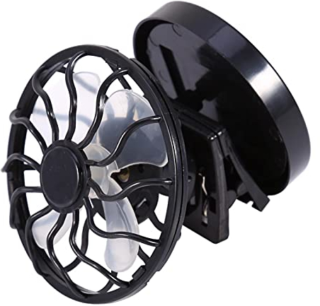 Ventilador solar, mini ventilador solar con clip eléctrico Aire acondicionado Ventilador de celda de enfriamiento Viaje Camping Senderismo Enfriamiento, Ventilador solar completamente automático con c