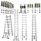 Lucn Teleskopleiter Aluminium 150kg Tragkraft EN131 Zertifiziert 3,8m (1,9m + 1,9m) Tragbare Trittleiter