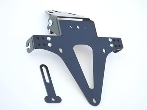 Kennzeichenhalter GroFaTec Universal T2 V1 für Motorrad Roller Enduro Supermoto 125 Naked Kennzeichenträger alternativ Nummernschild Träger Halter kurzes Heck Heckumbau Porta Targa Made in Germany