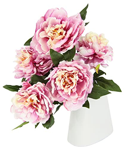 Künstlicher Päonienbusch Päonienbouquet Kunstblumen Strauß Bouquet Arrangement Seidenblumen Pfingstrose Bauernrose Päonien Päonie Blumenstrauß Blumenbouquet Blumenarrangements Deko Hochzeit