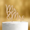 Dankeskarte.com Hochzeitstorte Cake Topper Mr & Mrs Schriftzug - Holz, Braun, 1 Stück, 12 x 10 cm
