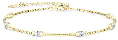 LOUISA SECRET Bracciale Donna Argento 925 Braccialetto Zirconi Cubici Placcato Oro Bracciali Donna Gioielli Regalo Natale Compleanno Festa Della Mamma per Moglie Amiche Amica