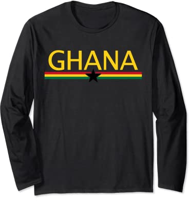 GHANA FLAG SPORTS SOCCER FOOTBALL ATHLETIC JERSEY Langarmshirt