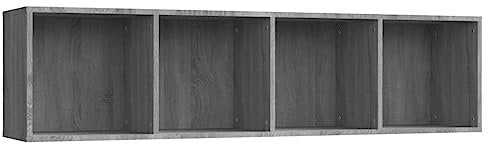 vidaXL Bibliothèque/Meuble TV Étagère Murale Centre de Divertissement Meuble de Rangement Salon Intérieur Sonoma Gris 143x30x36cm Bois d'Ingénierie
