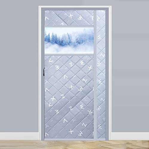 Kälteschutz Vorhang Tür, Wärmeschutzvorhang Magnet für Türen, Thermo Vorhang Kälteschutz Haustür Wind- und Wasserdicht,Tür Isolieren Gegen Kälte Kinderleichte Klebemontage,für Balkontür,#1,100x200cm