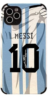Slrioks MESSl Jersey Handyhülle Kreative Fußball Hülle für iPhone 11 Pro dünn, weich, Kunstleder, stoßfest