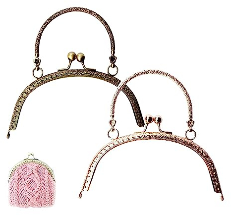 Biluer Cadre de Sac A Main en Metal,2PCS Fermoir de Porte Monnaie 16.5cm Cadre Fermoir de Sac Fermoir Serrure Sac a Main Fermoir Porte Monnaie Vintage pour Sac a Main Projets de Bricolage