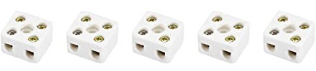 QUARKZMAN 2 Posizione Filo Connettore x 5pz Doppia filo Ceramica Terminale Ceramica Connettori per Elettrico Filo Cavo, [10A]