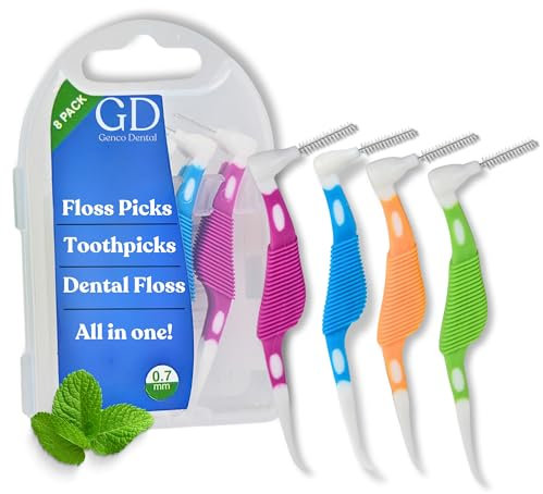 Genco Dental Cepillos interdentales, herramientas dentales para una eliminación eficaz de placa y sarro, púas dentales para aparatos ortopédicos, limpieza de dientes y uso de hilo dental, púas de hilo
