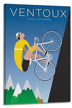 ECHUN Fahrrad-Poster Le Mont Ventoux, dekorative Leinwand, Wand- und Kunstbild, 20 x 30 cm