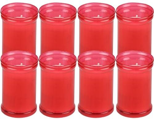 Bougies Piliers Rouge Longue Durée 9x6cm, Bougies Votives pour Rituel - 36 Heures de Combustion