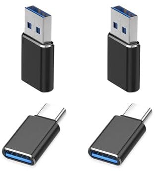 HANDYUSB 4 PACK - USB C to USB Adapter(2Pack)& USB to USB C Adapter(2Pack),SuperSpeed Data Transfer & Charge USB Converter Compatible with MacBook, Laptop, iPhone, Tablet, PC