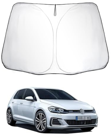SKTU Parasol para Coche Compatible con V*W Golf 7 / Se*at Leon mk3 / Leon Cupra 5F Parasoles Coche Delantero Plegable con Protección UV
