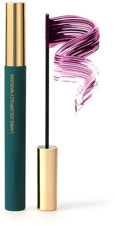 Lila Wimperntusche, Mascara mit Wimpernverlängerndem Effekt, Wimperntusche Wasserfest & Langlebig, Extrem Lange Wimpern, Nicht Verklumpend & Verlängerung & Volumen Mascara