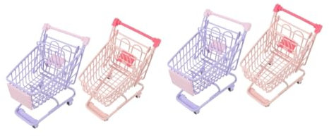 VICASKY 4 Stück Mini-einkaufswagen Mini-Wagen Kinder Einkaufswagen Spielzeug Körbe Für Kleinigkeiten Kinderspielzeug Einkaufswagen Für Kinder Wagenwagen Für Kinder Spielzeuge Eisen