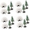 TOYANDONA 4 Sätze Iglu-Modell Lebensechte Eishausmodelle Mini-weihnachtsfiguren Künstlicher Mini-Weihnachtsbaum Puppenhaus Eishaus Mikrolandschafts-eishaus Miniatur-iglu-Spielzeug Plastik