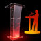 DGLEYUIK Rednerpultständer, Rednerpult aus Acryl, Rednerpultkanzel, Kirchenpult mit LED, durchsichtiges Bodenpodest, leicht zu montierendes transparentes Plexiglas-Schulpodest