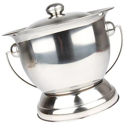 SEWOART Crachoir Domestique Simple Avec Couvercle Seau à Urine Portable Acier Inoxydable Pot De Chambre Antidérapant