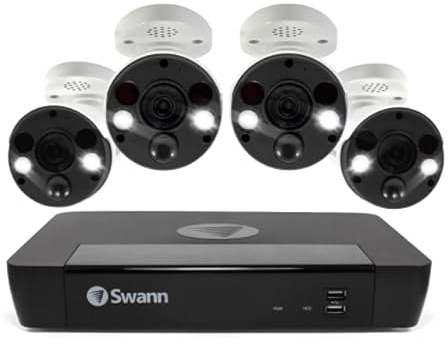 Security NVR System, 8-Channel, 2TB Storage, 4x 12MP Cameras, 6K Resolution