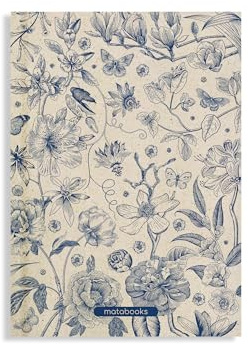 Matabooks, nachhaltige und vegane Notizbücher A5 aus Graspapier, Jana, 138 Seiten, Natur, Handmade, Made in Germany (Vintage Blue)