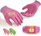 VGO 3 Paar Damen Gartenhandschuhe - Rutschfeste Nitrilbeschichtung, Maschinenwaschbar & Atmungsaktiv für Outdoor,DIY,Ranch,Camping | Flexible,Preiswertes Bundle mit Farbwahl(3Paar/M/Bundle/NT2110-P)