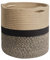 Swsdee 20cm Paniers en Corde Coton, Panier Rangement Tissé Corde Coton,pour Plantes d'intérieur, Pot de Fleurs et Jouets, Fournitures d'Artisanat, Stockage Vêtements(Noir Marron)