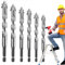 Hhaoysogd Exzenterbohrer Set, 6-Teiliger Vierschneidiger Sägezahn Exzenterbohrer, 4/5/6/8/10/12 mm Hochfeste Exzenterbohrer mit 4 Schneiden für Beton, Glas, Keramik, Holz, Metall, Bohren