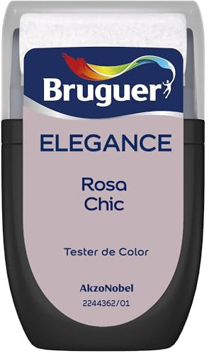 BRUGUER ELEGANCE Pintura Monocapa ExtraMate, Paredes y Techos, Interior, Exterior protegido, Alta Durabilidad, UltraLavable, Resistente al Desgaste y Manchas Rosa Chic 30 ml
