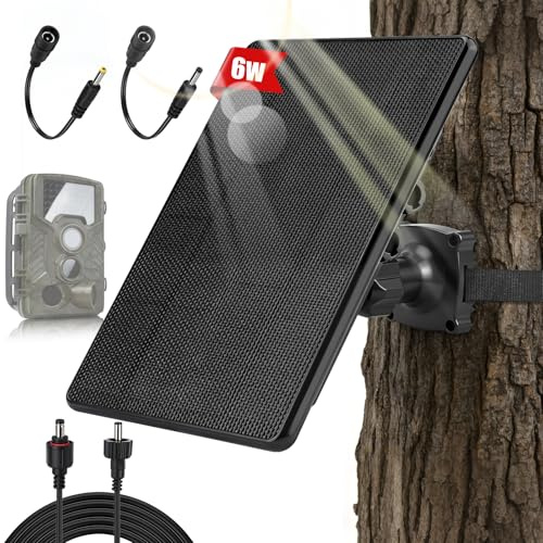 Solarpanel für Wildkamera 12V/9V/6V, 7,4V 4000mAh Wiederaufladbarer Akku
