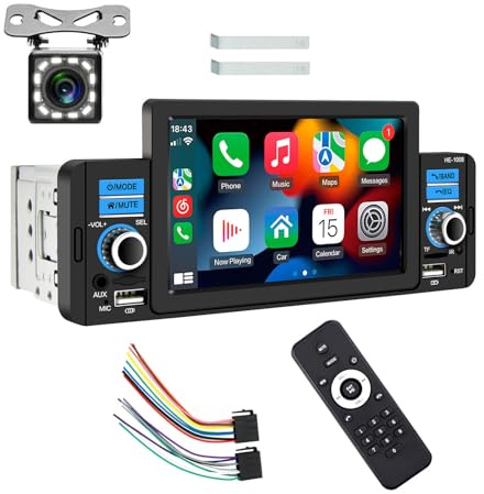 KIXZSAZ HD Auto Einzel DIN 5 Zoll Screen Stereo Radio 1 Din Auto Radio Unterstützung Wired Spielen Android Mit Hinten Kamera