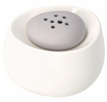 Räder Blumenschale Naturelemente – Zweiteilige Design-Vase aus Steinzeug, Weiß & Grau