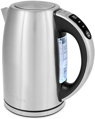 Cuisinart SmartElite Temp Control 1.7L Stainless Steel Electric Kettle | Digital Touchscreen | Adjustable heat 50°C to 100°C | 3KW Fast Boil | Push Button Lid | Washable anti-scale filter