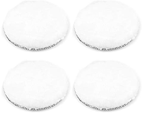 sourcing map 6 Wool Polishing Pad Hook and Loop Buffing Wheel for Orbital Polisher Buffer 4 Pcs