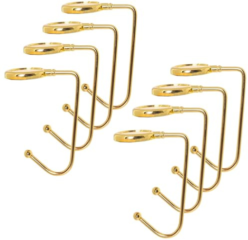 Youning Weihnachtsstrumpf Halter für Kamin Haken für Weihnachtssocken Metallstrumpfhaken Weihnachtsstrumpfclips Kleiderbügelhaken für Home Office Mantel Kamin Weihnachten NeujahrGolden-8pcs