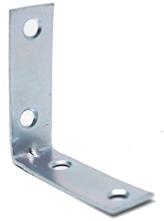 fiXte Eckstreben aus Stahl, verzinkt, rechtwinklig, 50 mm x 16 mm, erhältlich in Packungen mit 4 und 10 Packungen (10 Stück)