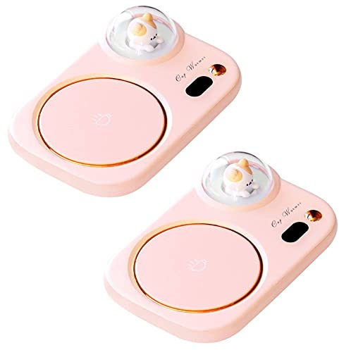 UUPOI Smart Coffee Mug Warmer, Cat Night Light, Auto Shut Off, 3 Temperature Settings, LED Display, Electric Beverage Warmer Plate, Pink