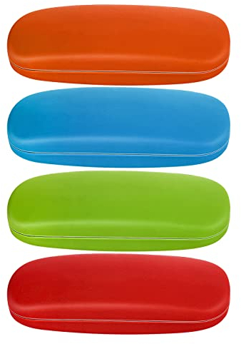 Yorgewd 4 PACK Hard Glasses Case, Portable Eyeglass Case Protective Holder Glasses for Glasses and Sunglasses